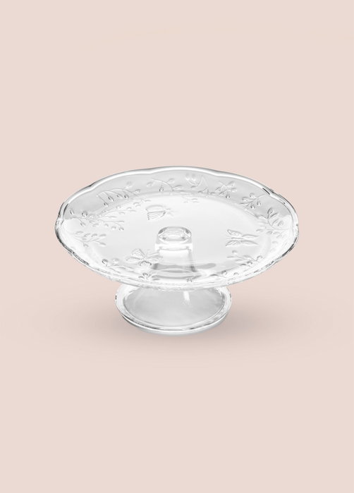 Hermia CAM0499 Plato para Servir Pasteles de Vidrio Transparente 28x28x13 cm